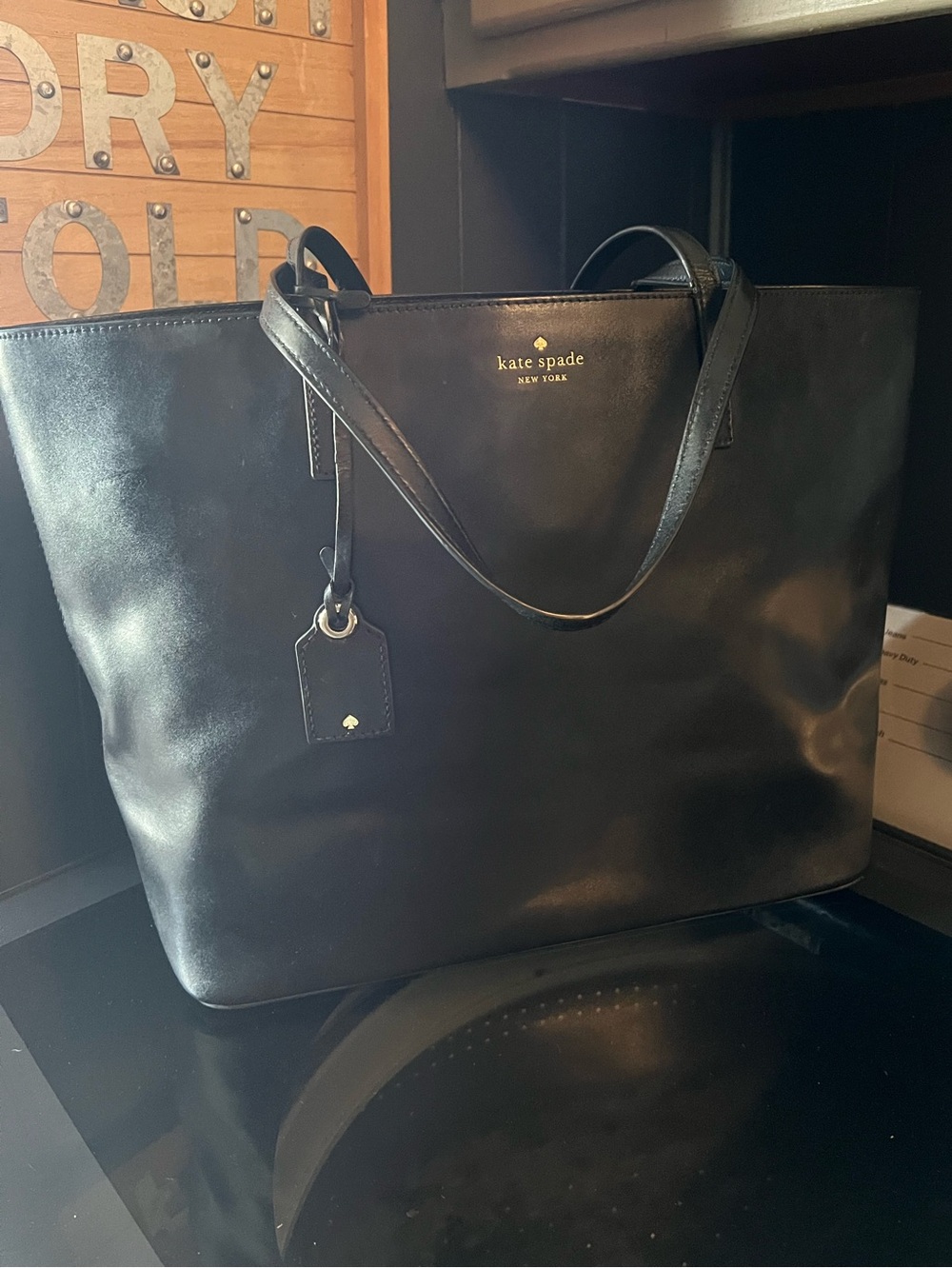 kate spade Black Leather Tote